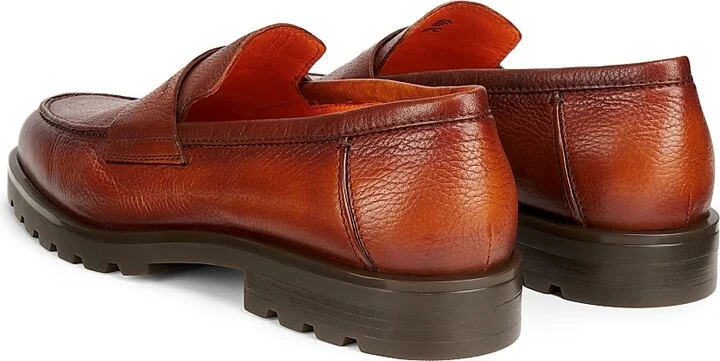 Men's Rock Leather Penny Loafers - Brown - Size 7 - Image 3
