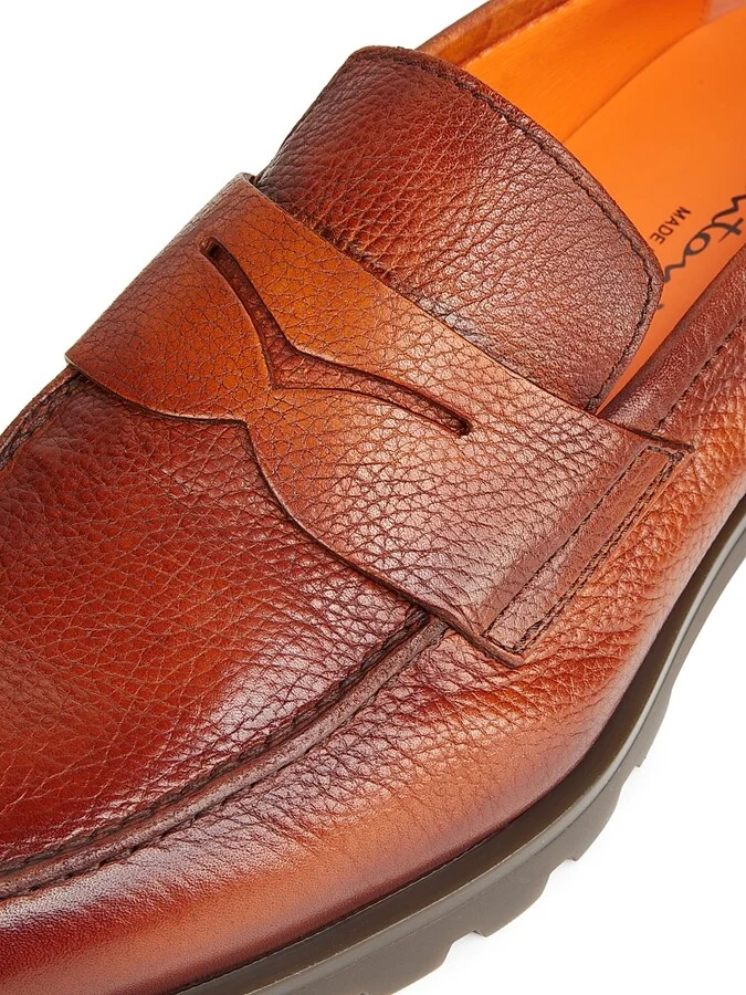 Men's Rock Leather Penny Loafers - Brown - Size 7 - Image 6