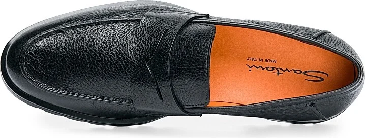 Men's Rock Lug Sole Leather Penny Loafers - Black - Size 9 - Image 3