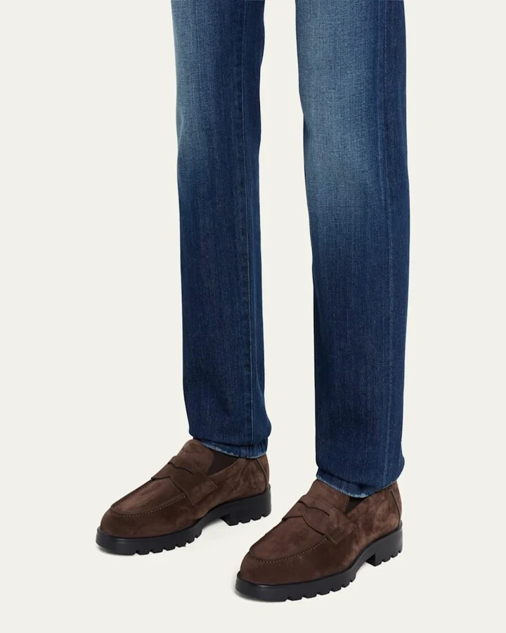 Men's Rock Suede Lug Sole Penny Loafers - Image 2