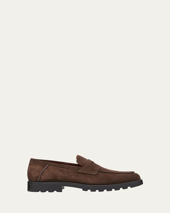 Men's Rock Suede Lug Sole Penny Loafers