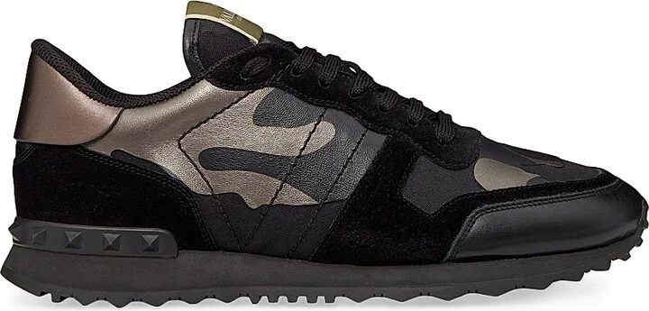 Men's Rockrunner Camouflage Noir Metallic Sneakers - Black Multi - Size 7