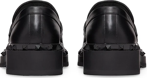 Men's Rockstud M-Way Calfskin Loafers - Black - Size 6 - Image 3