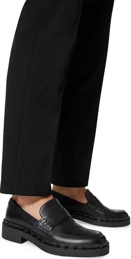Men's Rockstud M-Way Calfskin Loafers - Black - Size 6 - Image 6