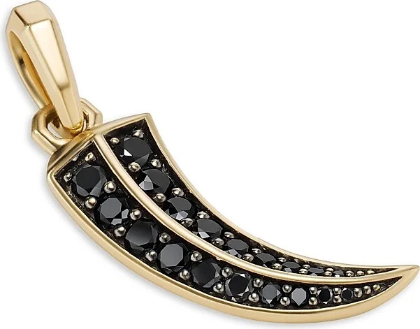 Men's Roman Claw Amulet in 18K Yellow Gold - Black Diamond - Image 3