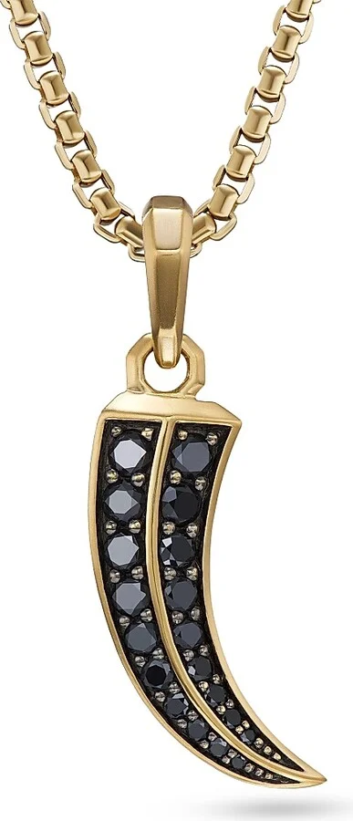Men's Roman Claw Amulet in 18K Yellow Gold - Black Diamond