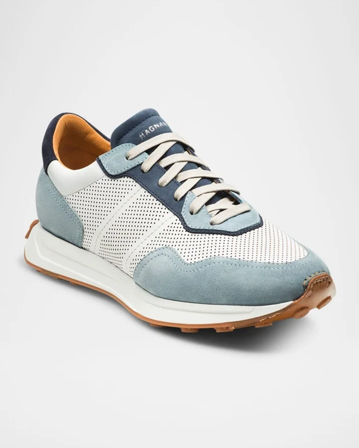 Men's Romero Leather and Suede Runner Sneakers - Image 8