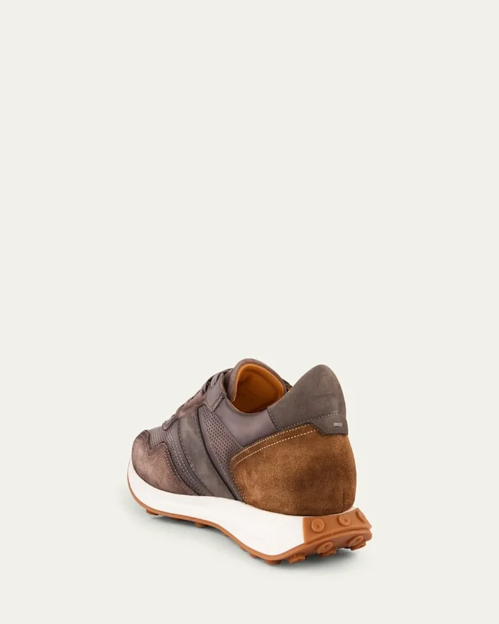 Men's Romero Perforated Leather Runner Sneakers - Image 3