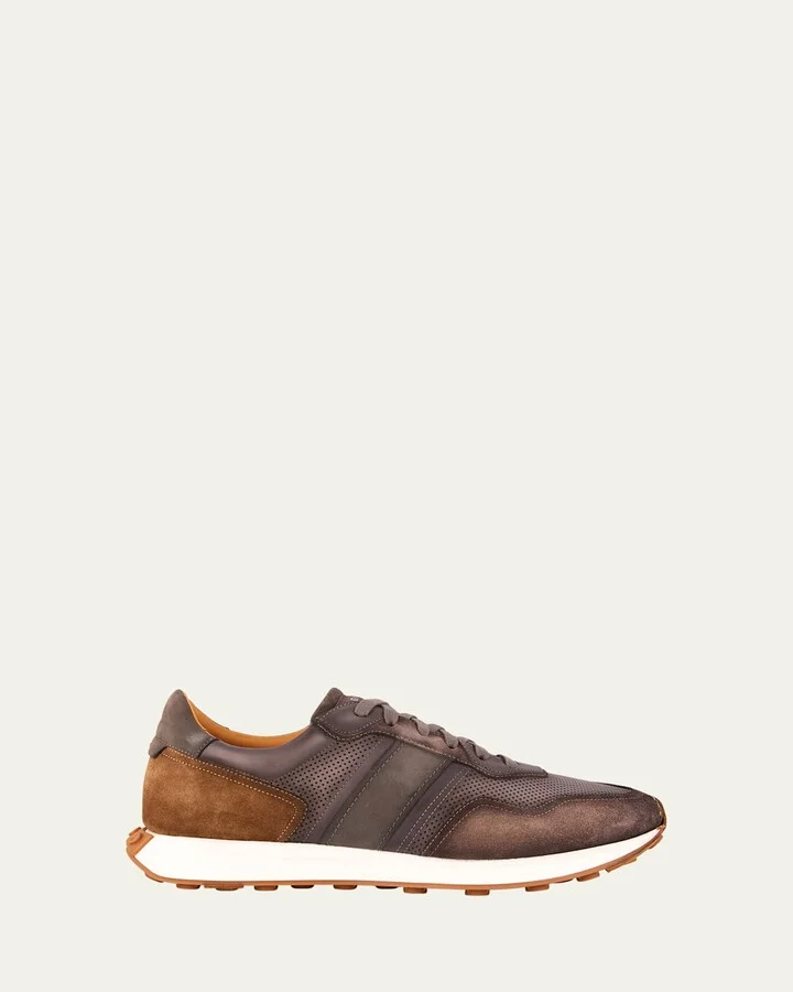 Men's Romero Perforated Leather Runner Sneakers