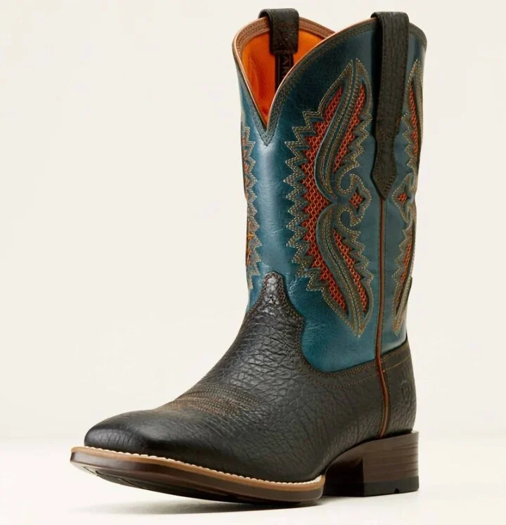 Men's Rowder Venttek 360 Bantam Weight Cowboy Boots In Black/teal