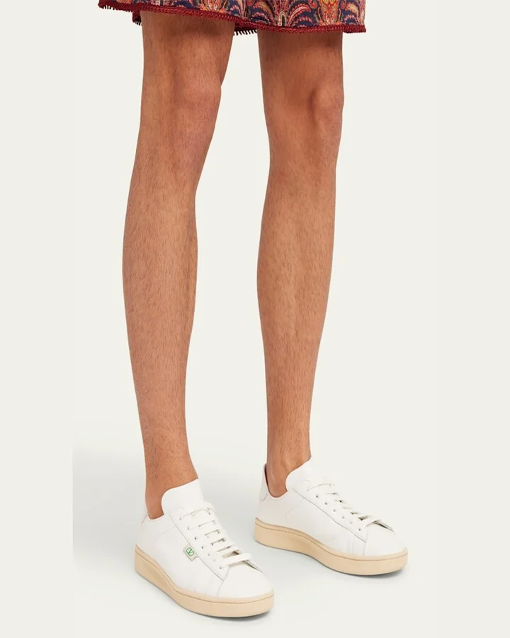 Men's Royco V Logo Calfskin Low-Top Sneakers - Image 4