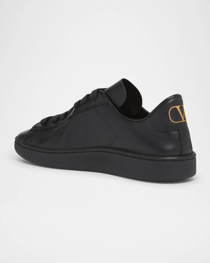 Men's Royco V Logo Calfskin Low-Top Sneakers - Image 4