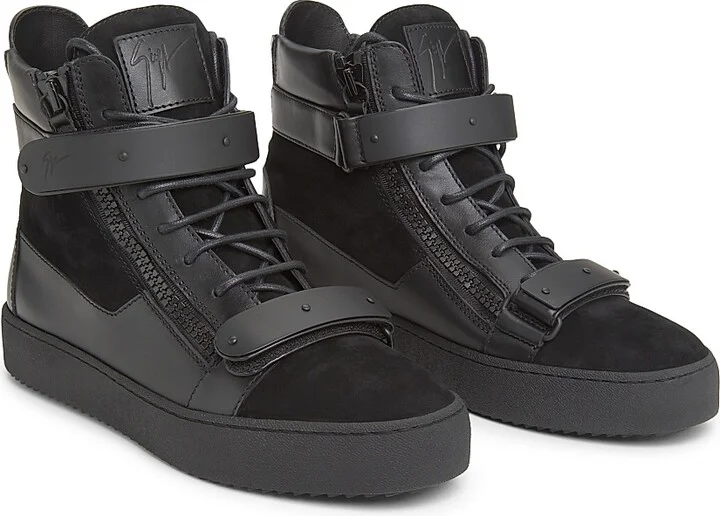 Men's Ru50040 Leather High-Top Sneakers - Black - Size 7 - Image 2