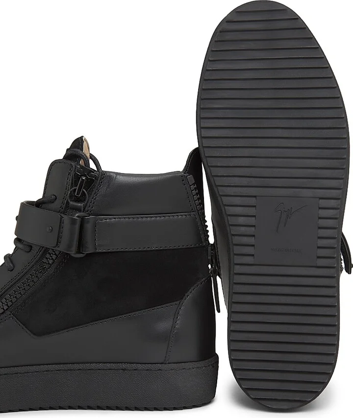 Men's Ru50040 Leather High-Top Sneakers - Black - Size 7 - Image 6