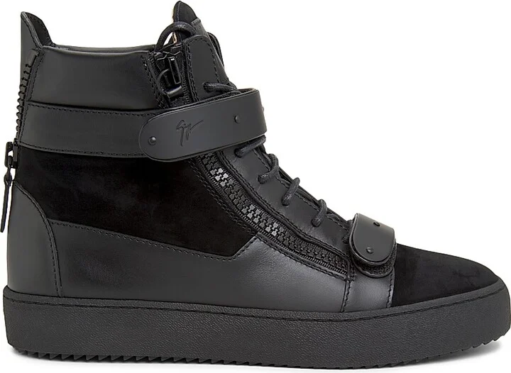 Men's Ru50040 Leather High-Top Sneakers - Black - Size 7