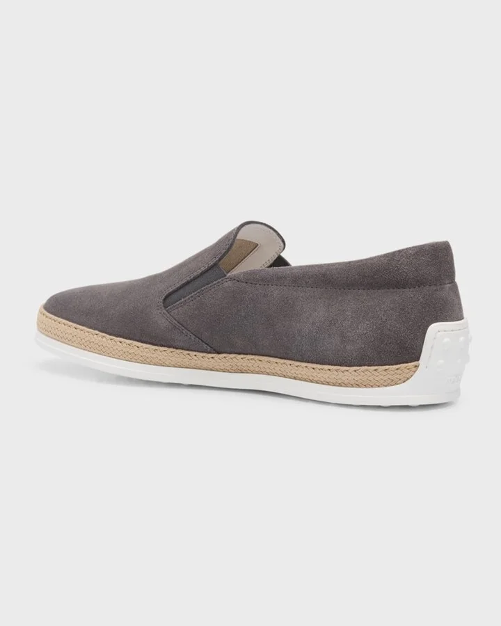 Men's Rubber Pebble-Sole Suede Espadrilles - Image 2