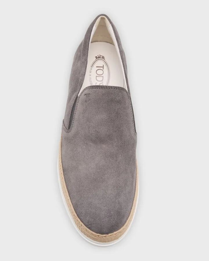 Men's Rubber Pebble-Sole Suede Espadrilles - Image 6
