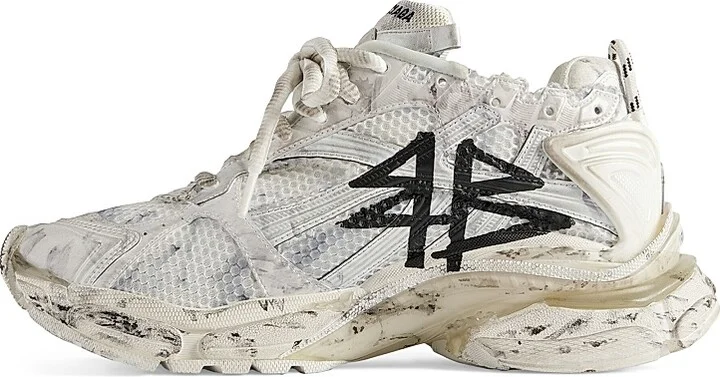 Men's Runner Graffiti Sneakers - Black - Size 7 - Image 8