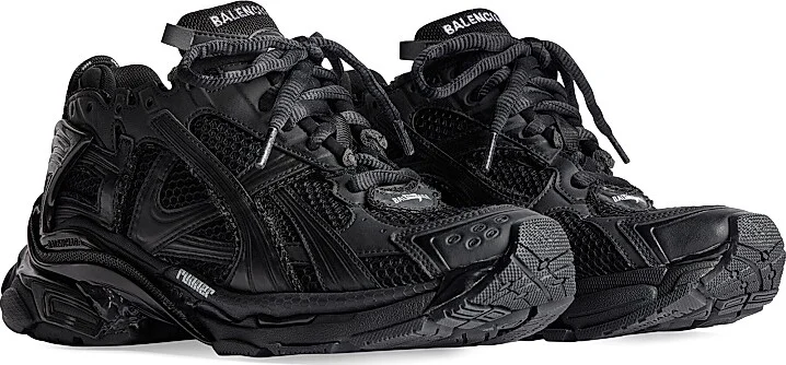 Men's Runner Sneakers - Black - Size 7 - Image 2