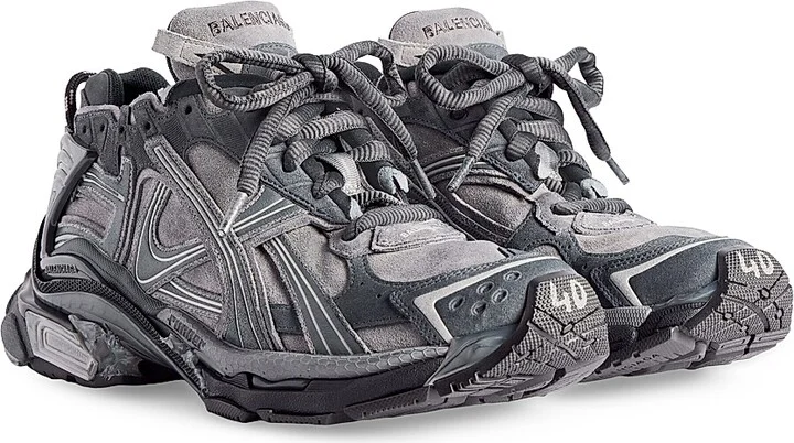 Men's Runner Sneakers - Grey - Size 6 - Image 2
