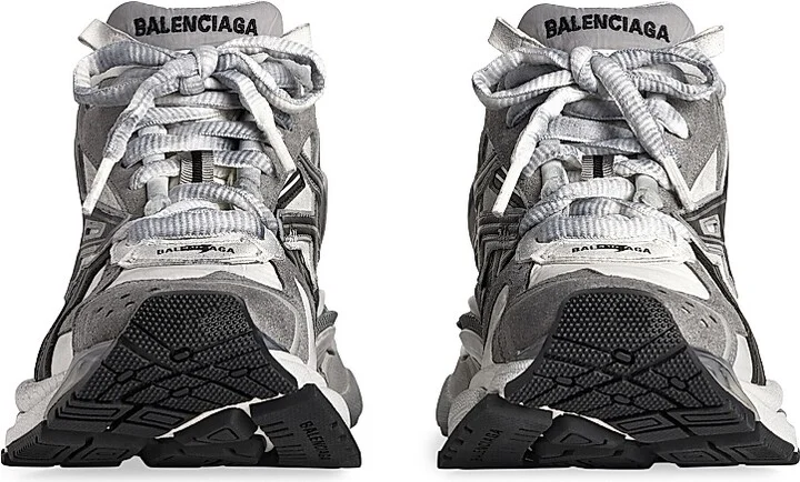 Men's Runner Sneakers - Grey - Size 7 - Image 3