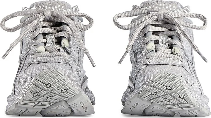 Men's Runner Sneakers with Rhinestones - White - Size 6 - Image 4