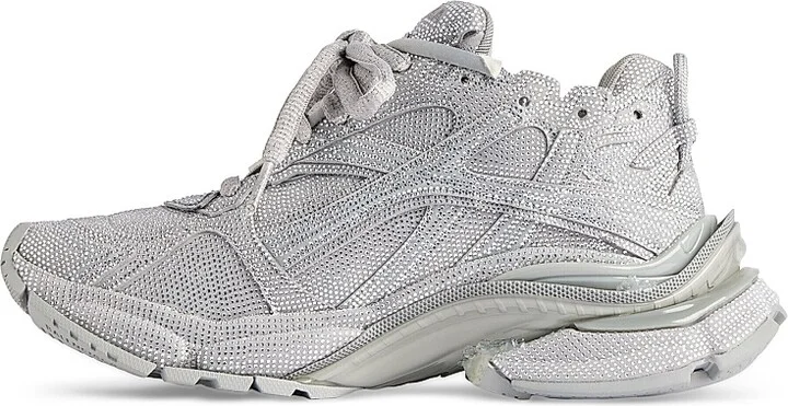 Men's Runner Sneakers with Rhinestones - White - Size 6 - Image 7