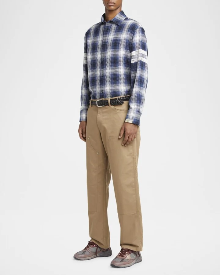 Men's Running Dad Mesh and Leather Sneakers - Image 3