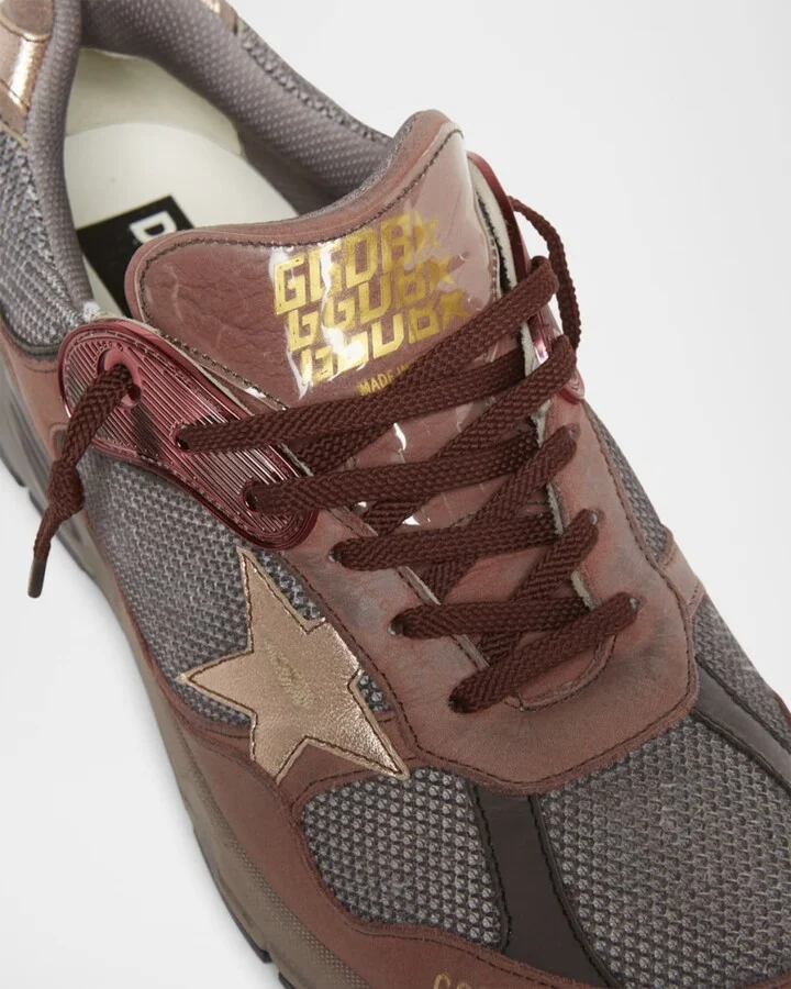 Men's Running Dad Mesh and Leather Sneakers - Image 4