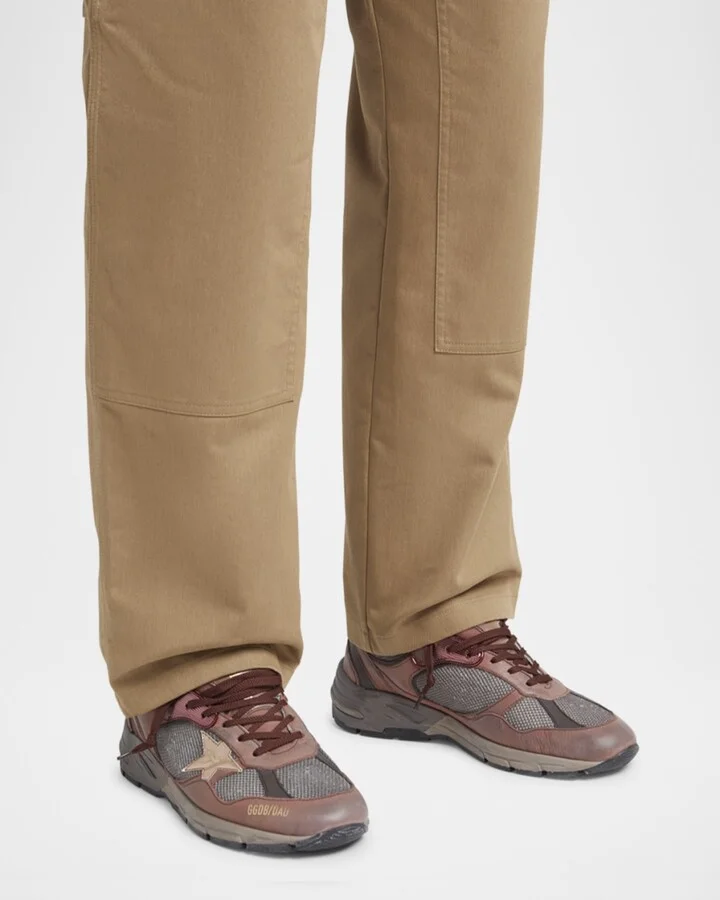 Men's Running Dad Mesh and Leather Sneakers - Image 5