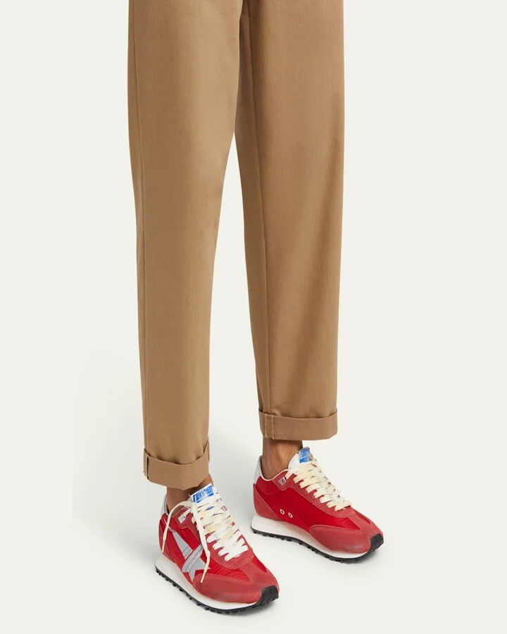 Men's Running Marathon Nylon and Suede Sneakers - Image 8
