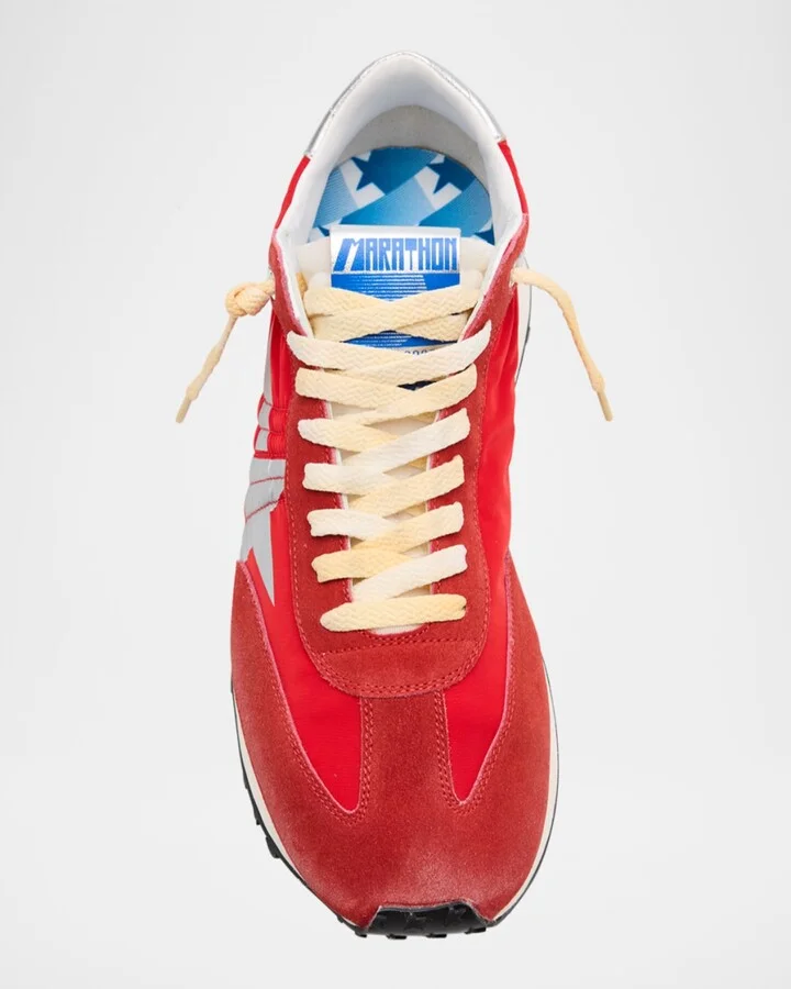 Men's Running Marathon Nylon and Suede Sneakers - Image 2