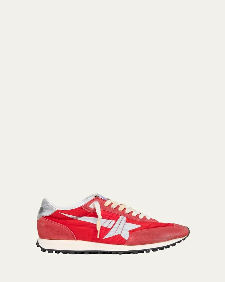 Men's Running Marathon Nylon and Suede Sneakers