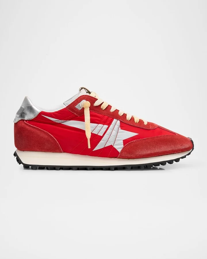 Men's Running Marathon Nylon and Suede Sneakers