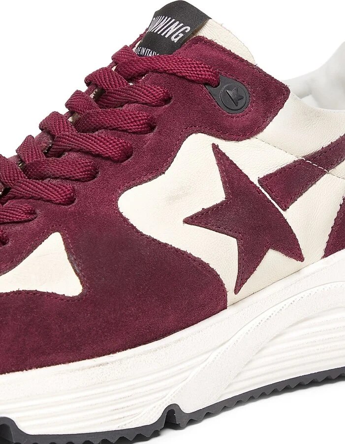 Men's Running Sole Low-Top Sneakers - White Burgundy Black - Size 6 - Image 5