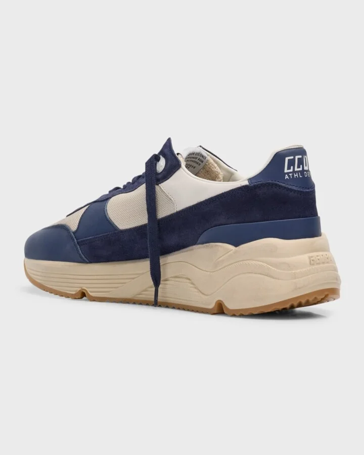 Men's Running Sole Mesh and Leather Sneakers - Image 3