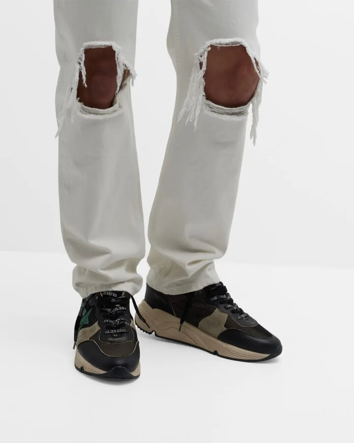 Men's Running Sole Mesh & Leather Sneakers - Image 2