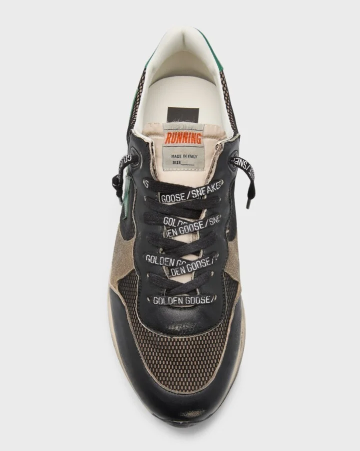 Men's Running Sole Mesh & Leather Sneakers - Image 3