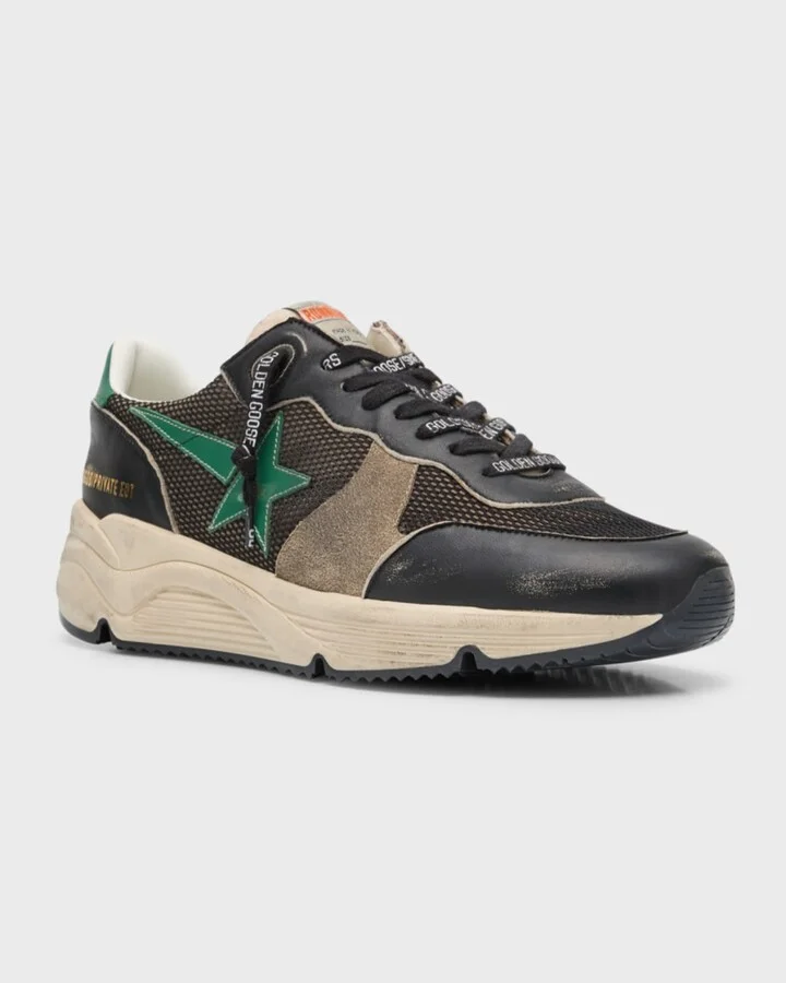 Men's Running Sole Mesh & Leather Sneakers - Image 4