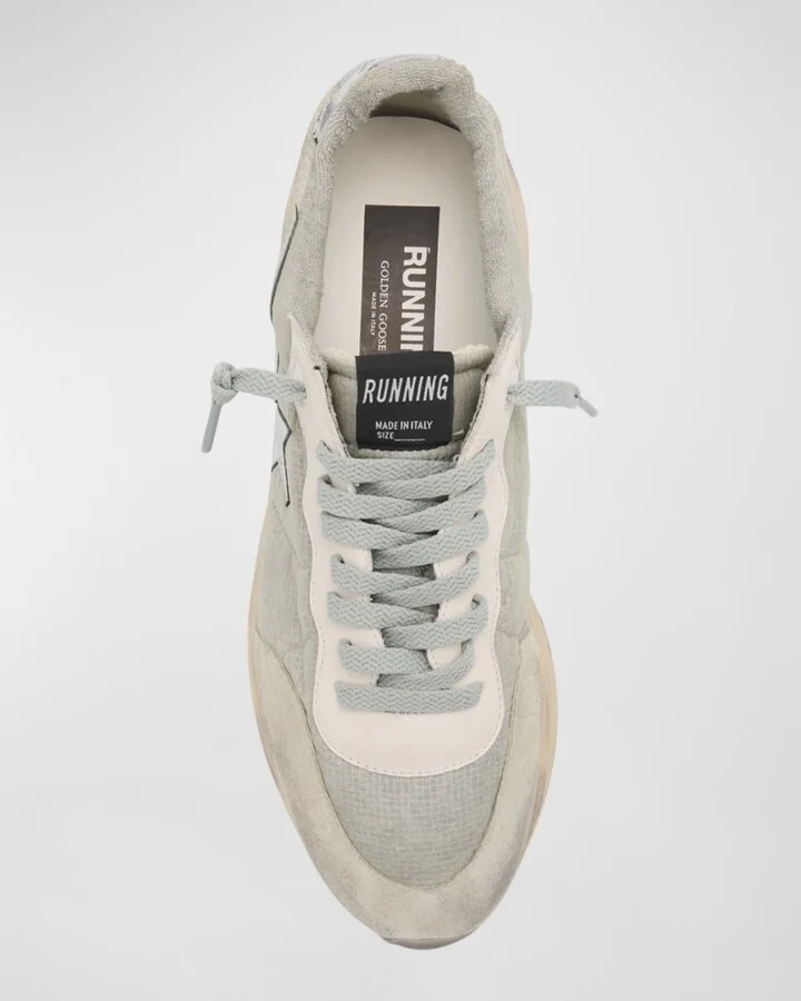 Men's Running Sole Nylon and Suede Runner Sneakers - Image 2
