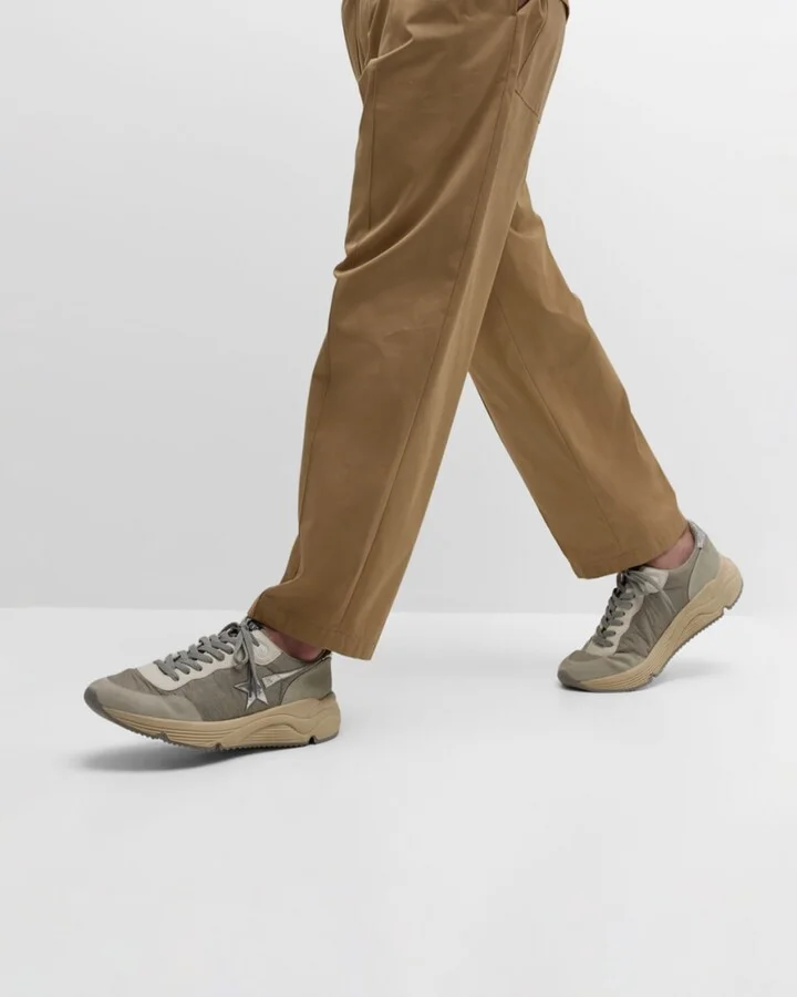 Men's Running Sole Nylon and Suede Runner Sneakers - Image 3