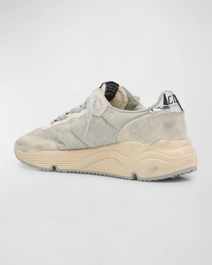 Men's Running Sole Nylon and Suede Runner Sneakers - Image 4