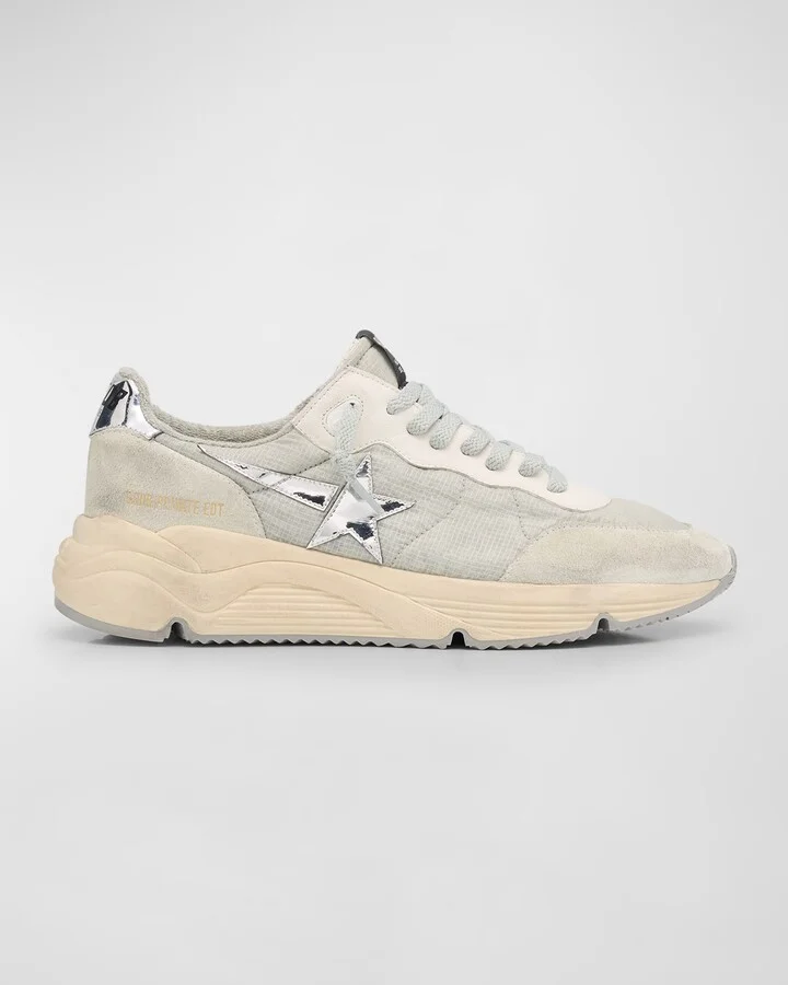 Men's Running Sole Nylon and Suede Runner Sneakers