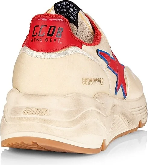 Men's Running Sole Nylon Sneakers - Beige Red - Size 7 - Image 3