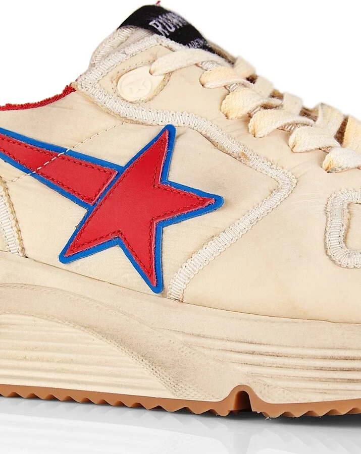 Men's Running Sole Nylon Sneakers - Beige Red - Size 7 - Image 6