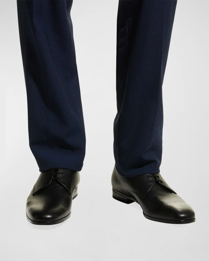 Men's Saffiano Leather Lace-Ups - Image 4