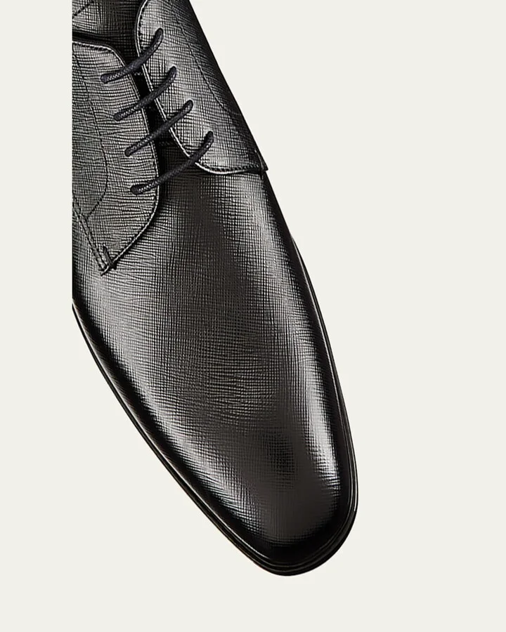 Men's Saffiano Leather Lace-Ups - Image 3