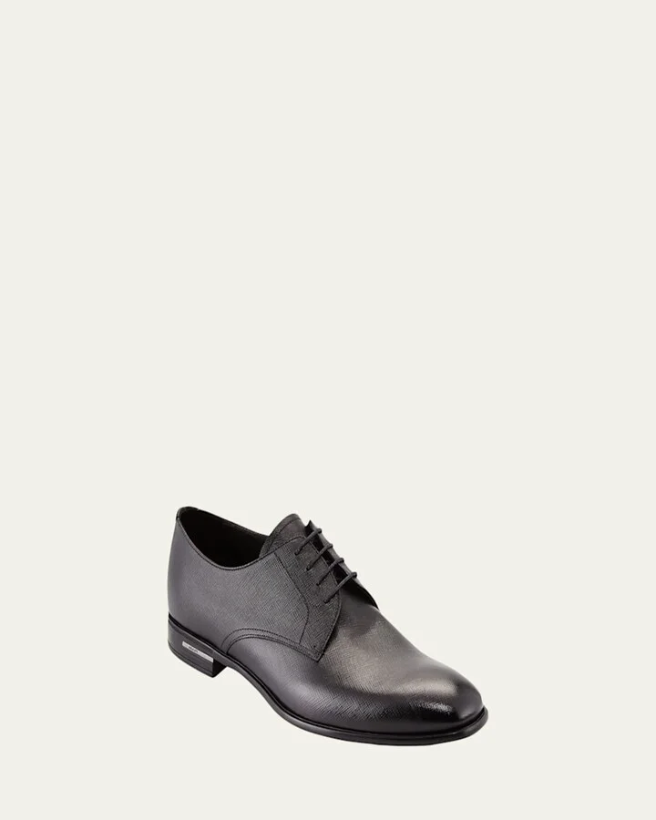 Men's Saffiano Leather Lace-Ups - Image 6