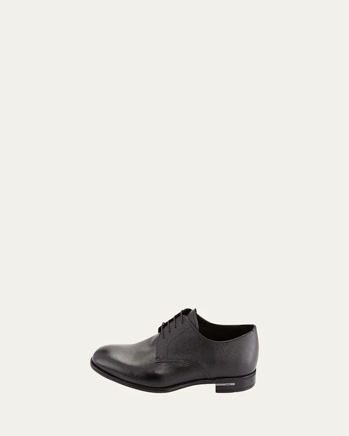 Men's Saffiano Leather Lace-Ups - Image 10