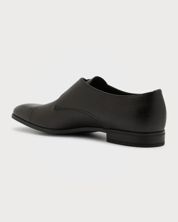 Men's Saffiano Leather Monk Strap Loafers - Image 2